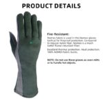 XYEHS Military Uniform Supply Pilot Gloves Fire-Resistant Aramid & Sheepskin Flight Gloves Extended Length Sage Green Flyers Aviator Gloves - Image 4