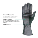 XYEHS Military Uniform Supply Pilot Gloves Fire-Resistant Aramid & Sheepskin Flight Gloves Extended Length Sage Green Flyers Aviator Gloves - Image 5