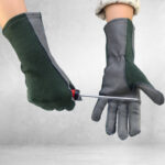 XYEHS Military Uniform Supply Pilot Gloves Fire-Resistant Aramid & Sheepskin Flight Gloves Extended Length Sage Green Flyers Aviator Gloves - Image 3