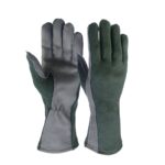 XYEHS Military Uniform Supply Pilot Gloves Fire-Resistant Aramid & Sheepskin Flight Gloves Extended Length Sage Green Flyers Aviator Gloves