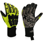 XYEHS Anti Impact Leather Work Gloves, Oil and Gas Water Resistant Safety Gloves, Heavy Duty Utility Mechanic Rigger Gloves with TPR Protection