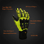 XYEHS Anti Impact Leather Work Gloves, Oil and Gas Water Resistant Safety Gloves, Heavy Duty Utility Mechanic Rigger Gloves with TPR Protection - Image 2