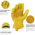 XYEHS Goatskin Professional Cut & Puncture Resistant Work Gloves, ARC Flash Safety Gloves, Reinforced Palm for General Work, Driving - Image 3