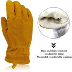 XYEHS Heat Resistant Fire Fighter Gloves, Flame Resistant, Fireproof Fire-fighting Safety Protection Gloves, Palm Reinforced for - Image 4