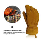 XYEHS Structural Fire Fighter Gloves, Heat Resistant, Flame Resistant, Fireproof Fire-fighting Gloves, Palm Reinforced, Waterproof - Image 5