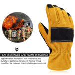 XYEHS Structural Fire Fighter Gloves, 3D Curved Fingers, Heat Resistant, Flame Resistant, Fireproof Fire-fighting Gloves - Image 4