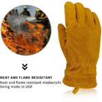 XYEHS Heat Resistant Fire Fighter Gloves, Flame Resistant, Fireproof Fire-fighting Safety Protection Gloves, Palm Reinforced for - Image 5