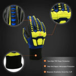 XYEHS Heavy Duty Leather Oil & Gas Mechanical Gloves Impact Water Resistant Safety Gloves TPR Knuckle and Finger Protection - Image 2