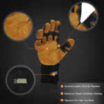 XYEHS Heavy Duty Leather Oil & Gas Mechanical Gloves Impact Water Resistant Safety Gloves TPR Knuckle and Finger Protection - Image 3