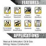 XYEHS Heavy-duty Rescue Extrication Gloves, Impact Protection, Super Dexterity and Ultra Durability, Oil & Water Resistant With Reinforced Palm for Rappelling, Rope Rescue and Belaying - Image 7