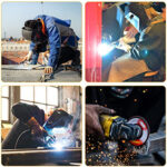 XYEHS Cowhide MIG Welding Gloves Heat Resistant Work Gloves Long Cuff with Reinforced Palm & Thumb and Index Finger - Image 6