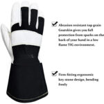 XYEHS TIG Welding Gloves, Premium Grain Goatskin Mechanical Gloves, Fire/ Heat-Resistant, Spark-Resistant Leather Back,  Soft and Flexible - Image 4