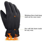 XYEHS Winter Thermal Gloves Cold Weather Windstop, Thinsulate Winter Work Gloves for Workout, Driving, Running, Cycling, Bike - Image 3