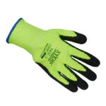 XYEHS XU2203 Level 5 Cut Resistant Safety Work Gloves, 13 Gauge HPPE Shell Knit with Black Nitrile coated on Palm - Image 2