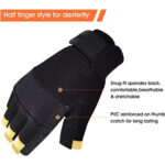 XYEHS Men Professional Half/ Full Finger Anti-Vibration Gloves Safety Mechanic Work Gloves, Protective Gloves, Wrist Support - Image 3