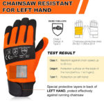 XYEHS Leather Chainsaw Gloves Saw Protection Cut-resistant Gloves on Left or Both Hands Back, Thick Eva Padded - Image 8
