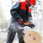 XYEHS Leather Chainsaw Gloves Saw Protection Cut-resistant Gloves on Left or Both Hands Back, Thick Eva Padded - Image 9