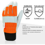 XYEHS Leather Chainsaw Gloves Saw Protection Cut-resistant Gloves on Left or Both Hands Back, Thick Eva Padded - Image 4