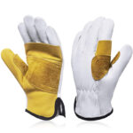 XYEHS Durable Leather Climbing Gloves Rope Gloves Reinforced Palm Water-Resistant Improved Dexterity for Men & Women Rappelling, Rescue, Rock/Tree/Wall/Mountain Climbing, Adventure, Outdoor Sports Work