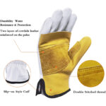 XYEHS Durable Leather Climbing Gloves Rope Gloves Reinforced Palm Water-Resistant Improved Dexterity for Men & Women Rappelling, Rescue, Rock/Tree/Wall/Mountain Climbing, Adventure, Outdoor Sports Work - Image 3