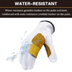 XYEHS Durable Leather Climbing Gloves Rope Gloves Reinforced Palm Water-Resistant Improved Dexterity for Men & Women Rappelling, Rescue, Rock/Tree/Wall/Mountain Climbing, Adventure, Outdoor Sports Work - Image 4