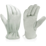 XYEHS Large Unlined Soft Leather Garden Gloves for Men & Women Truck Driving/Warehouse/Gardening/General Work