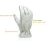 XYEHS Large Unlined Soft Leather Garden Gloves for Men & Women Truck Driving/Warehouse/Gardening/General Work - Image 2