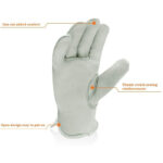 XYEHS Large Unlined Soft Leather Garden Gloves for Men & Women Truck Driving/Warehouse/Gardening/General Work - Image 3