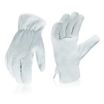 XYEHS Durable Goatskin Leather Driver Glove Work Gloves For General Work/Truck Driving/Warehouse/Gardening/Farm/Construction