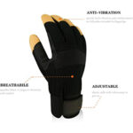 XYEHS Heavy-Duty Anti-Vibration Gloves, Safety Mechanic Work Gloves, Reinforced Palm and Thumb, Heavy Duty, Anti-Abrasion - Image 2