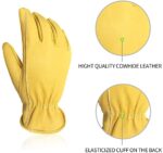 XYEHS Water-Resistant Cowhide Leather Driver Gloves High Abrasion Garden Gloves for Truck Driving Warehouse General Work - Image 4