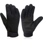 M-XXL Durable Mechanic Work Gloves, Improved Dexterity, Abrasion Resistant, Lightweight & Breathable Synthetic Leather and Spandex for Construction Sports