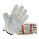 XYEHS XU0001 Canvas Safety Work Gloves with FULL Palm Cowhide Reinforcement, Thickened Liner, Wear-Resistant and Anti-Slip for Welding & Manufacturing - Image 4