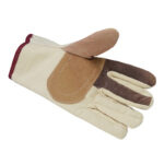 XYEHS XU0002 Canvas General Work Gloves with Cowhide Palm Reinforcement, Thickened Liner, Abrasion Resistant and Anti-Slip Safety Gloves for Welding & Manufacturing - Image 3