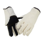 XYEHS XU0002 Canvas General Work Gloves with Cowhide Palm Reinforcement, Thickened Liner, Abrasion Resistant and Anti-Slip Safety Gloves for Welding & Manufacturing - Image 5