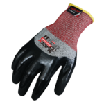 INXS B-5010 Cut Resistant Safety Work Gloves, Puncture Resistant, 18 Gauge HPPE Knitting with 3/4 Nitrile Coating on Palm & Back & Fingertips, Hybrid Armorgard™ BladeX, ANSI CUT A4, Light & Medium Cut Protection