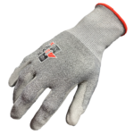 INXS B-83PU ANSI CUT A3 Cut Resistant Safety Work Gloves, Puncture Resistant, 18 Gauge HPPE Shell Knit with PU Coating on Palm, Hybrid Armorgard™ BladeX
