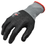 INXS B-84PU15-TS ANSI CUT A4 Cut Resistant Safety Work Gloves, Puncture Resistant, 15 Gauge HPPE Shell Knit with Black PU Coating on Palm, Hybrid Armorgard™ BladeX