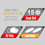 INXS FLX-002 Abrasion Resistant General Work Gloves, Micro-Foam Nitrile Dipped Coating, Nylon Liner, 15 Gauge Nylon Shell Liner, Lightweight, Precise Grip for Wet/Dry/Oily Apparatus - Image 7