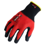 INXS FLX-009 Abrasion Resistant General Work Gloves, Micro-Foam Nitrile Dipped Grip Palm, Nylon Liner, 18 Gauge Nylon Shell Liner, Flyweight, Precise Handling for Wet/Dry/Oily Apparatus