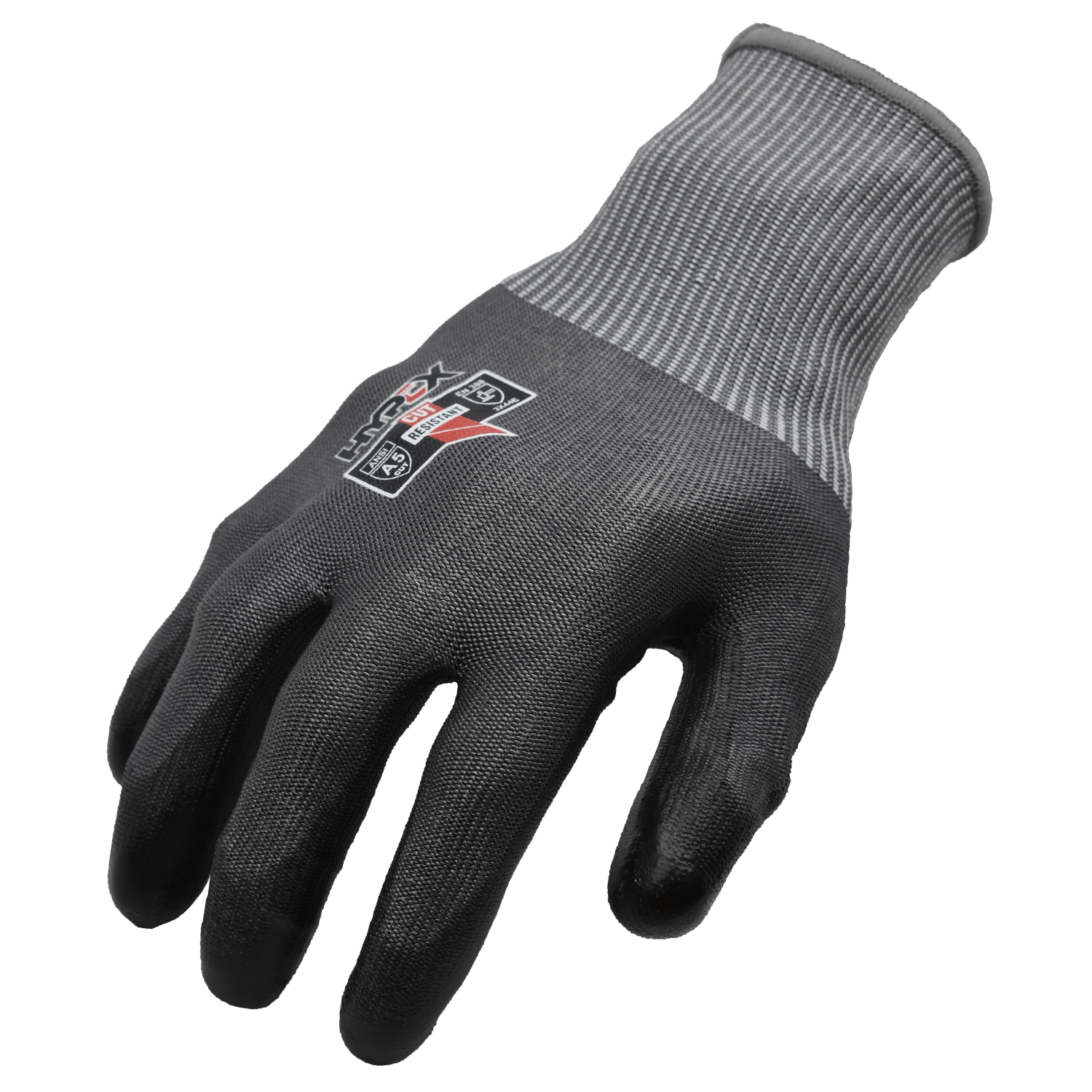 H-55PU04 CUT RESISTANT GLOVES INXS H-55PU04 Cut Resistant Safety Work Gloves, Puncture Resistant, 15 Gauge Knitting with PU Coating on Palm, Hypex Fiber, ANSI CUT A5 - Image 1