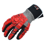 INXS JF262A Cut & Impact Resistant Safety Work Gloves, Dual Sandy Nitrile Dipped Coating, TPR Full Finger & Knuckle, 13 Gauge Composite Knitted, Extended Neoprene Wrist Protection, Touchscreen, Mechanic Gloves
