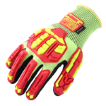 INXS JF285A Cut & Impact Resistant Safety Work Gloves, Sandy Nitrile Coating Palm, TPR Full Finger & Knuckle, 13 Gauge Composite Knitted, Touchscreen