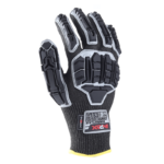 INXS JF285B Cut & Impact Resistant Safety Work Gloves, Dual Sandy Nitrile Dipped Coating Palm, TPR Full Finger & Knuckle, 13 Gauge Composite Knitted, Touchscreen Utility Safety Gloves, Oil Resistant Mechanic Rigger Gloves - Image 3