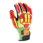 INXS JF285G Cut & Impact Resistant Safety Work Gloves, Reinforced Thumb Crotch, Dual Sandy Nitrile Dipped Coating & Foam Padding Palm, TPR Full Finger & Knuckle, 13 Gauge Composite Knitted, Anti-Vibration, Touchscreen - Image 3