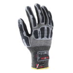 INXS JF291B Cut & Impact Resistant Safety Work Gloves, Sandy Nitrile Coating Palm, TPR Full Finger & Knuckle, 15 Gauge Composite Knitted, Touchscreen Utility Working Gloves, Oil Resistant Mechanic Rigger Gloves - Image 3