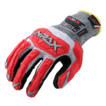 INXS JF292B Cut & Impact Resistant Safety Work Gloves, Sandy Nitrile Coating Palm, TPR Full Finger & Knuckle, 18 Gauge Composite Knitted, Touchscreen Utility Working Gloves, Oil Resistant Mechanic Rigger Gloves