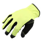 INXS KX-04V High-Dexterity Work Gloves, Non-Slip Grip, Synthetic Silicone Palm, Terry Back, Touchscreen, High Visibility