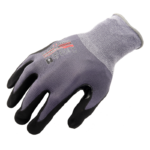 INXS KX-21A High Dexterity General Work Gloves with Dots, Reinforced Thumb, Micro Foam PU/Nitrile Dipped Palm, 15 Gauge Knitted Nylon Shell, Breathable