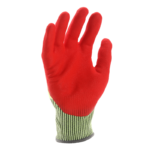 INXS KX-81V High Visibility Cut Resistant Safety Work Gloves, 13 Gauge Composite Knitted Shell with Dual Sandy Nitrile Coating on Palm, Touchscreen, ANSI CUT A5, Medium Cut Protection - Image 4